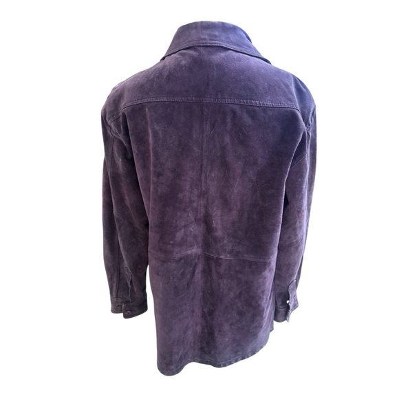 Savannah Suede Shirt Jacket Mauve Purple Leather Button Front Women’s M - Picture 6 of 8